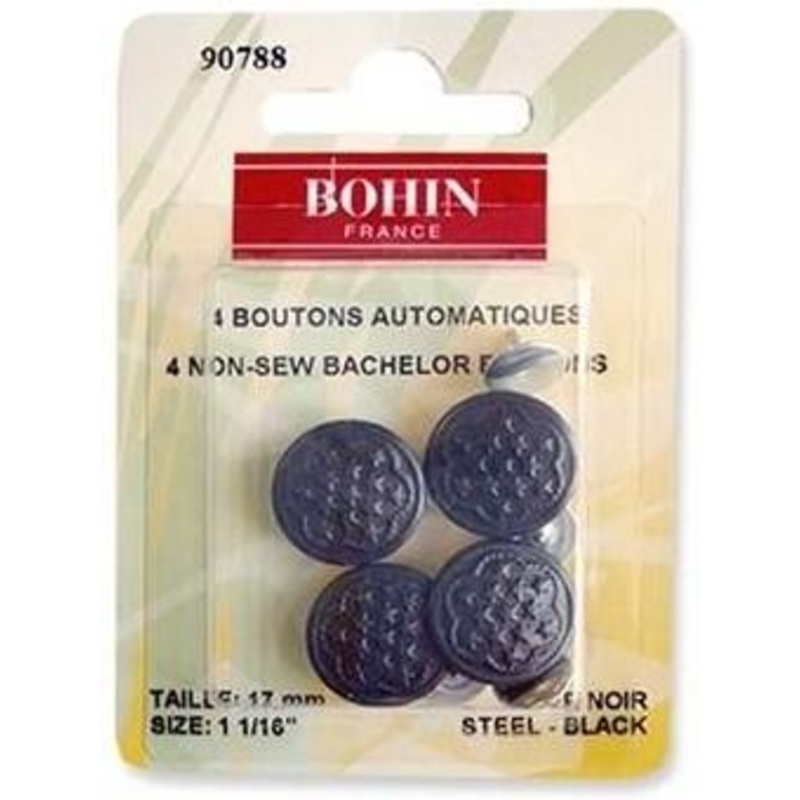 Bohin Bachelor Buttons 19mm (3/4), Antique Bronze, 4pc