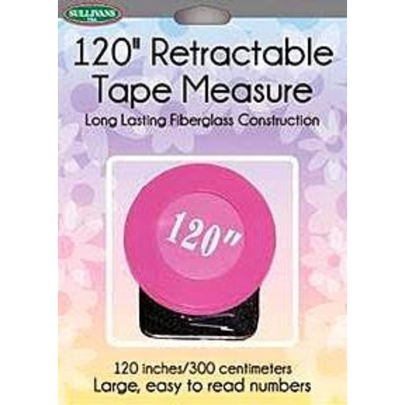 Sullivans 120 Retractable Tape Measure, Pink