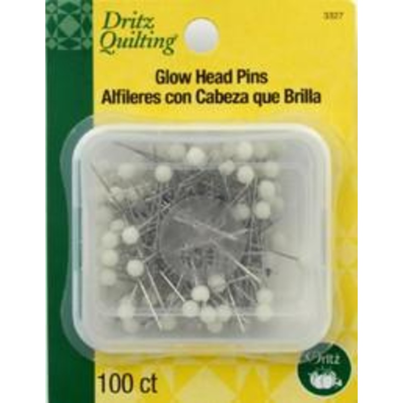 Dritz Glow Head Pins - Size 1 - Count 100 - Size 24