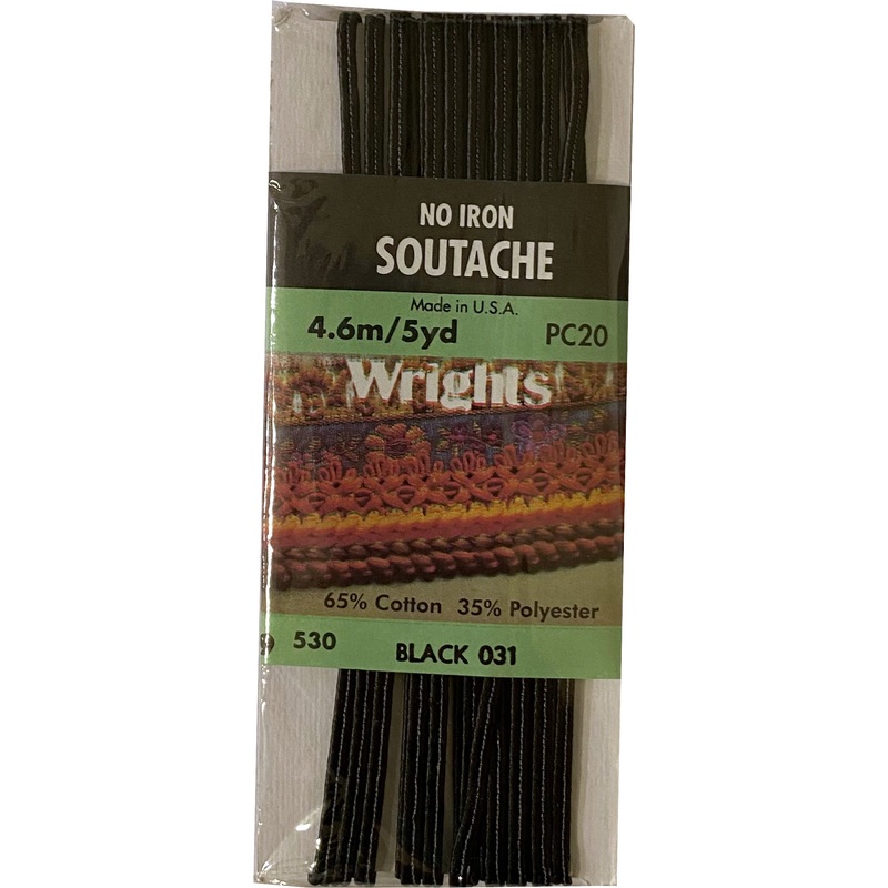 Soutache Braid No Iron 4.6M BLACK