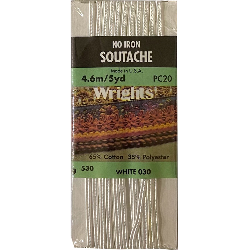 Soutache Braid No Iron 4.6M White