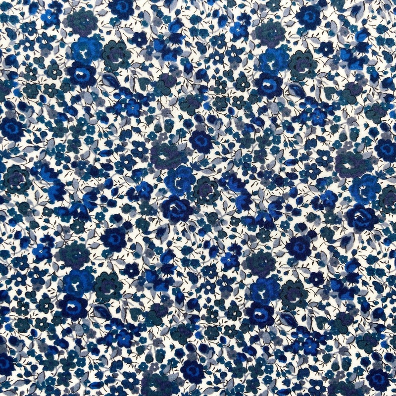 Emma and Georgina Blue-Fat quarter 18"x26" & Half yard 18"x52" & Full yard 36"x52"