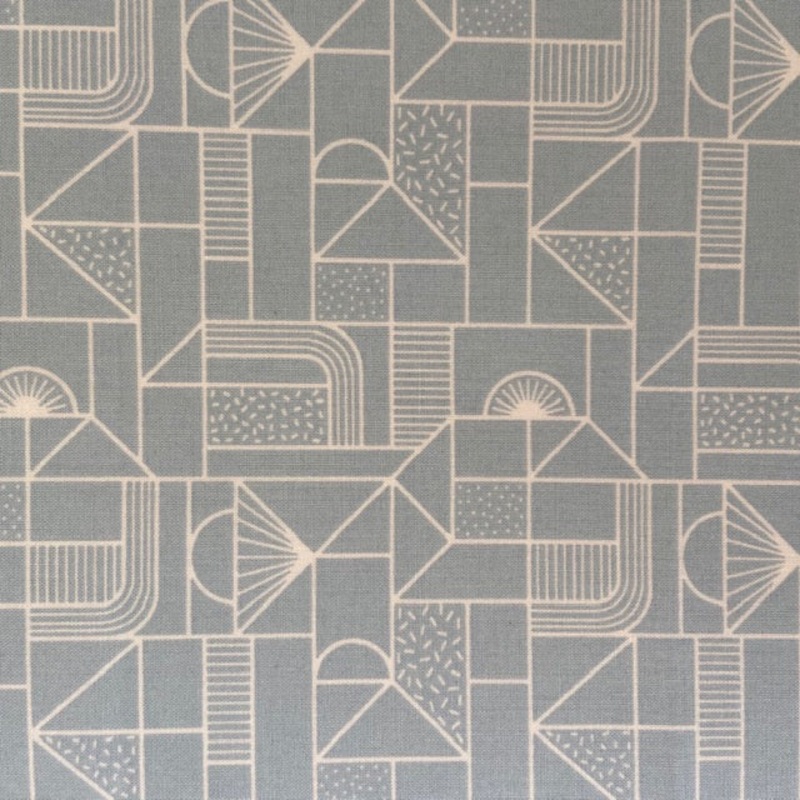 All over geometric white and duckegg