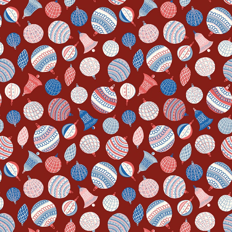 Bauble Bonanza A-Fat Quarter 18"x22" & Half Yard 18"x44" & Full yard 36"x44"