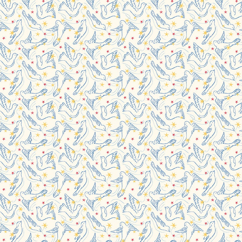 Dove Star A-Fat Quarter 18"x22" & Half Yard 18"x44" & Full yard 36"x44"