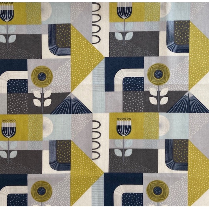 Forme navy and grey-Fat quarter & half yard & full yard