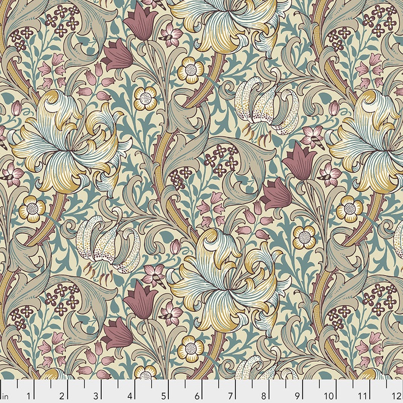 Standen- Golden Lily dusk-Fat Quarter 18"x22" & Half Yard 18"x44" & Full yard 36"x44"