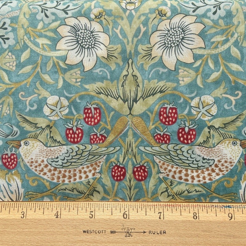 The Strawberry Thief Aqua-Fat Quarter 18"x22" & Half Yard 18"x44" & Full yard 36"x44"
