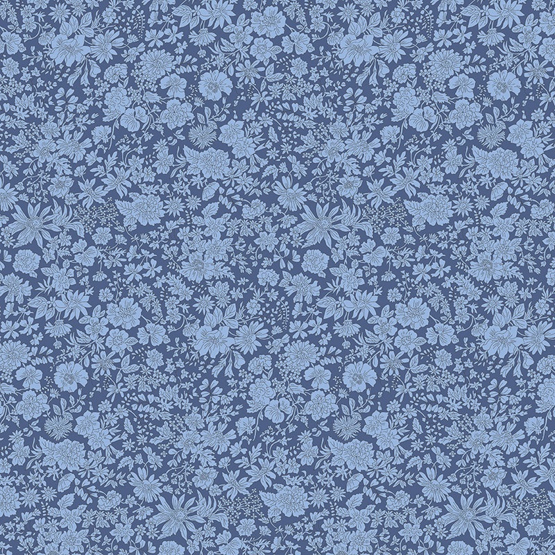Emily Belle Ultramarine-Fat Quarter 18"x22" & Half Yard 18"x44" & Full yard 36"x44"