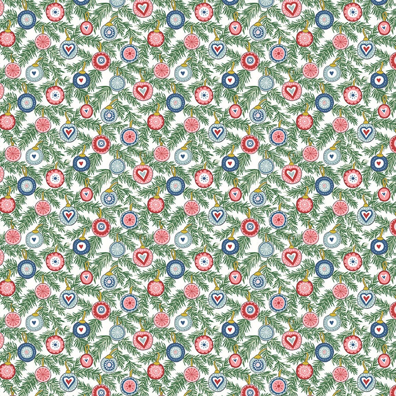 Festive Baubles A-Fat Quarter 18"x22" & Half Yard 18"x44" & Full yard 36"x44"