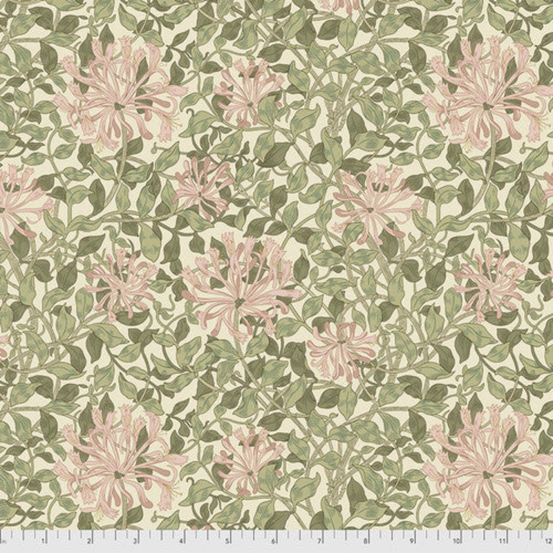 Honeysuckle Green-Fat Quarter 18"x22" & Half Yard 18"x44" & Full yard 36"x44"