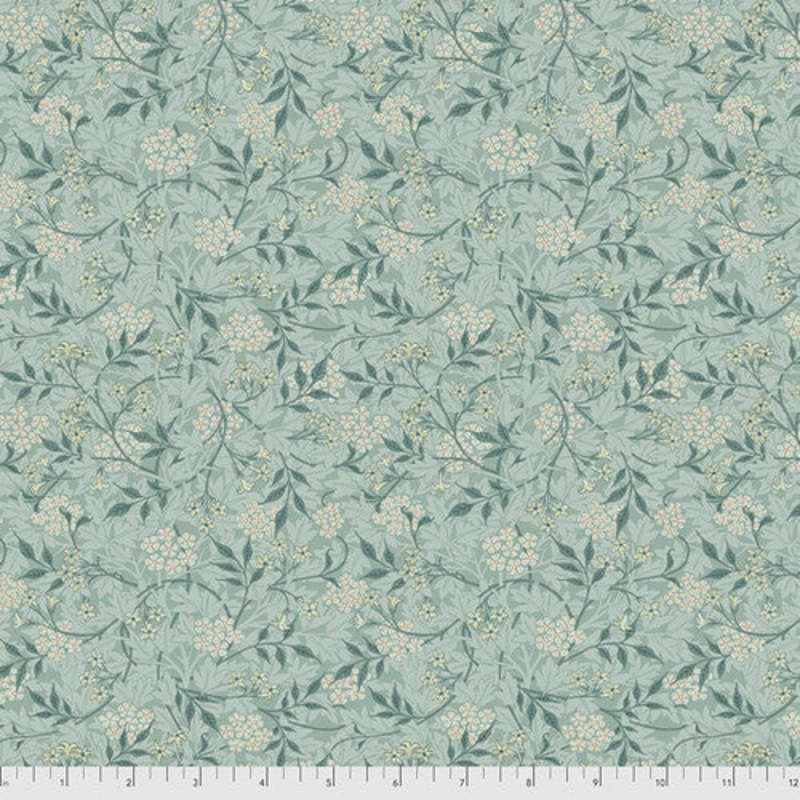 Jasmine Aqua-Fat Quarter 18"x22" & Half Yard 18"x44" & Full yard 36"x44"