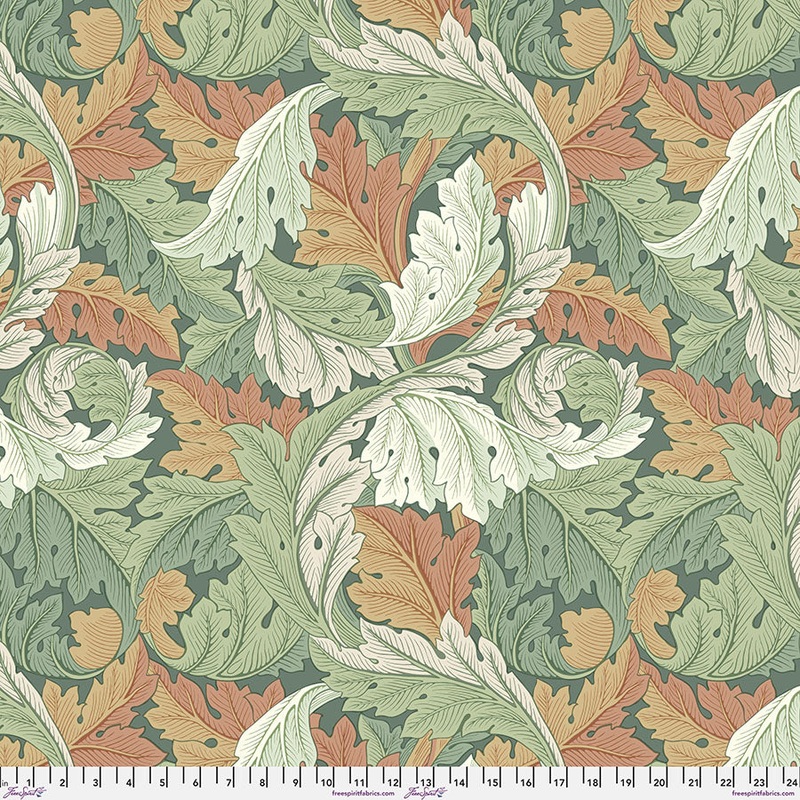 Large Acanthus Multi-Fat Quarter 18"x22" & Half Yard 18"x44" & Full yard 36"x44"