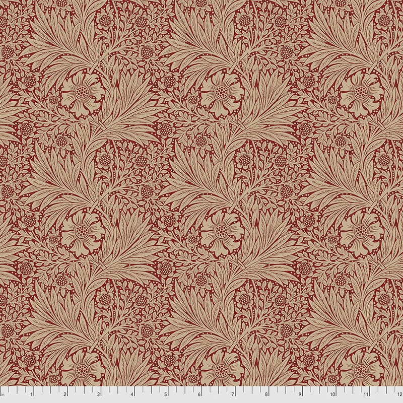 Marigold Red-Fat Quarter 18"x22" & Half Yard 18"x44" & Full yard 36"x44"