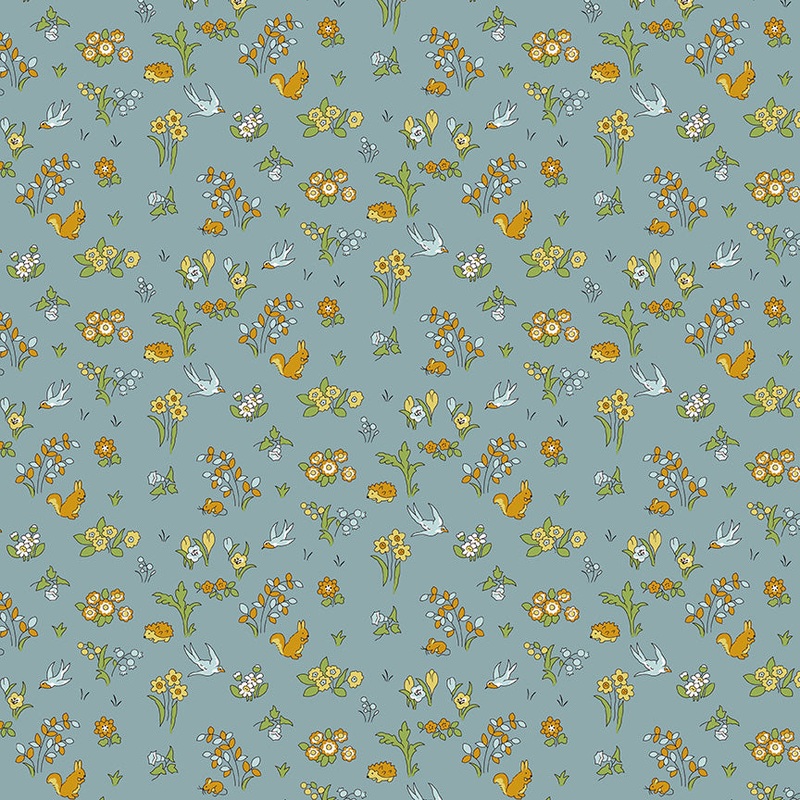 Misty Morning Forest friends-Fat Quarter 18"x22" & Half Yard 18"x44" & Full yard 36"x44"