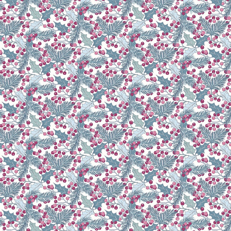 Winterberry Holly B-Fat Quarter 18"x22" & Half Yard 18"x44" & Full yard 36"x44"