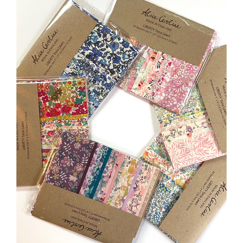 Alice Caroline 5 charms packs Containing Liberty Tana Lawn Fabrics