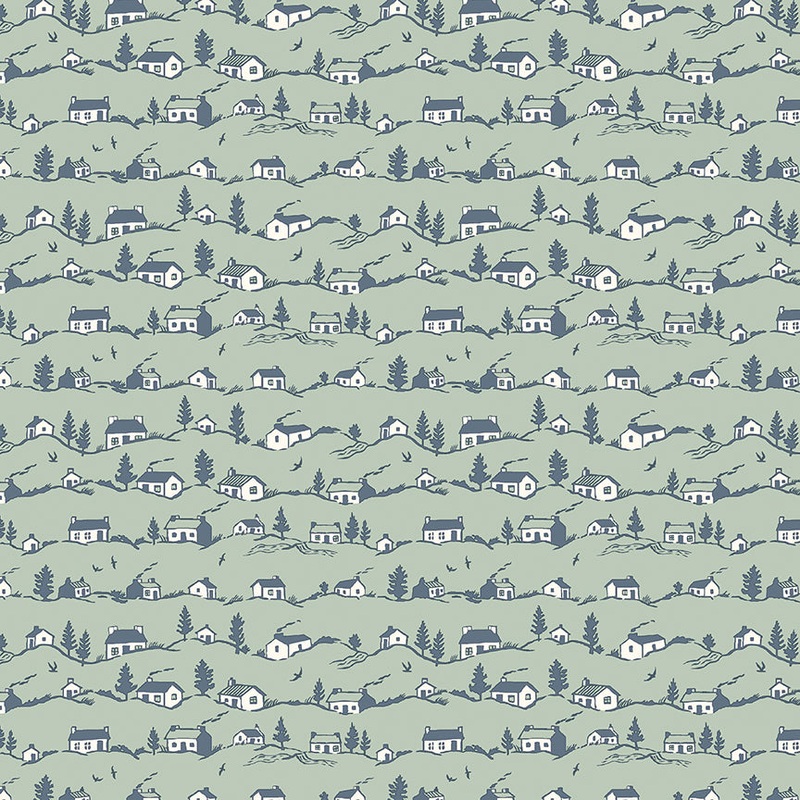 Coastal cottages-Fat Quarter 18"x22" & Half Yard 18"x44" & Full yard 36"x44"