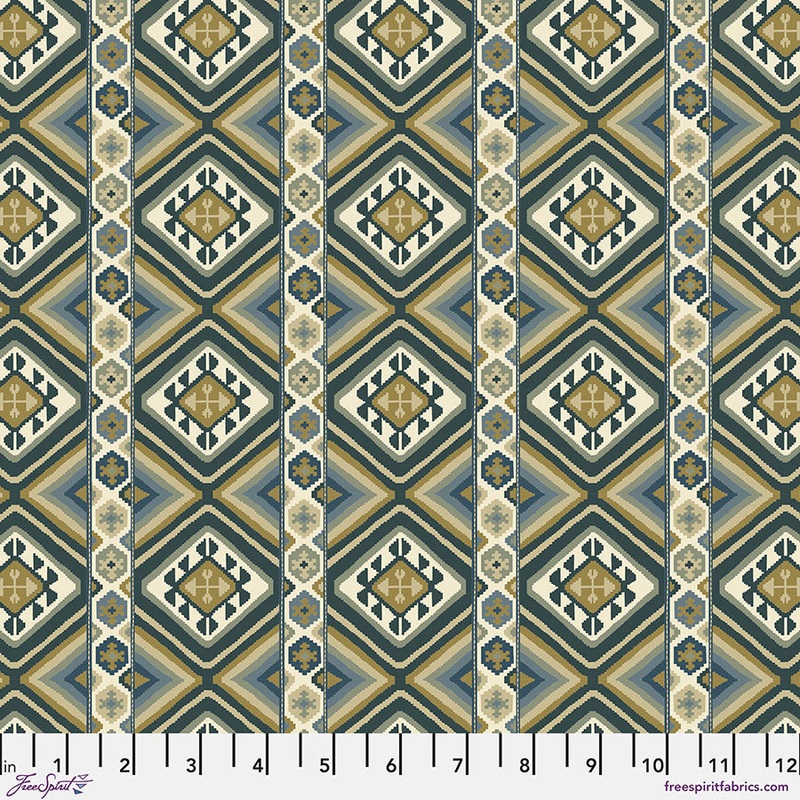 Dorothy's Kilim-Sunflower-Fat Quarter 18"x22" & Half Yard 18"x44" & Full yard 36"x44"