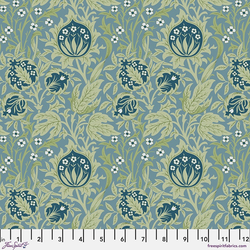 Elmcote Dearle Blue-Fat Quarter 18"x22" & Half Yard 18"x44" & Full yard 36"x44"