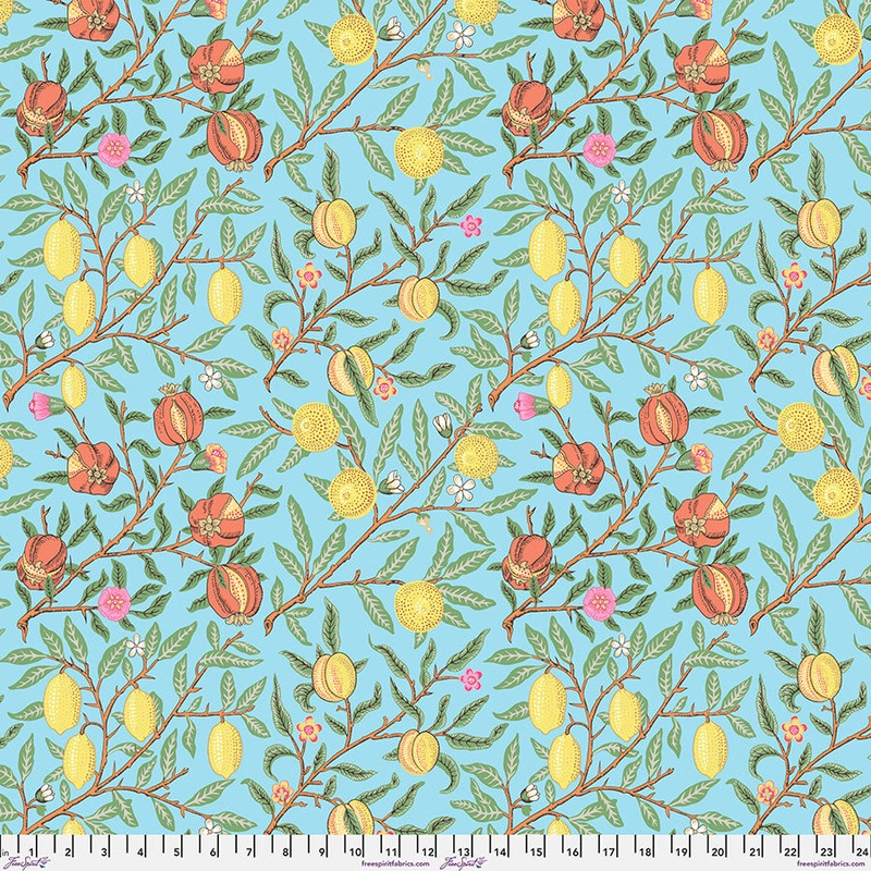 Fruit Duckegg KaffeXMorris-Fat Quarter 18"x22" & Half Yard 18"x44" & Full yard 36"x44"