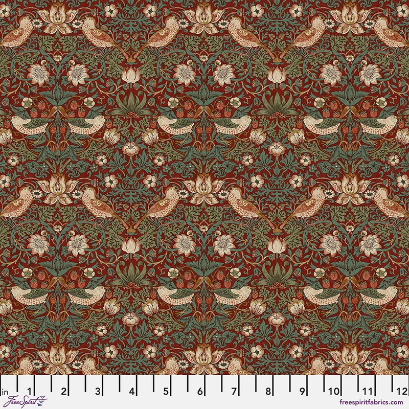 Mini Strawberry Thief Wine-Fat Quarter 18"x22" & Half Yard 18"x44" & Full yard 36"x44"