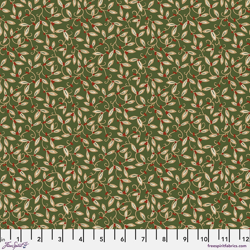 Mistletoe green-Fat Quarter 18"x22" & Half Yard 18"x44" & Full yard 36"x44"