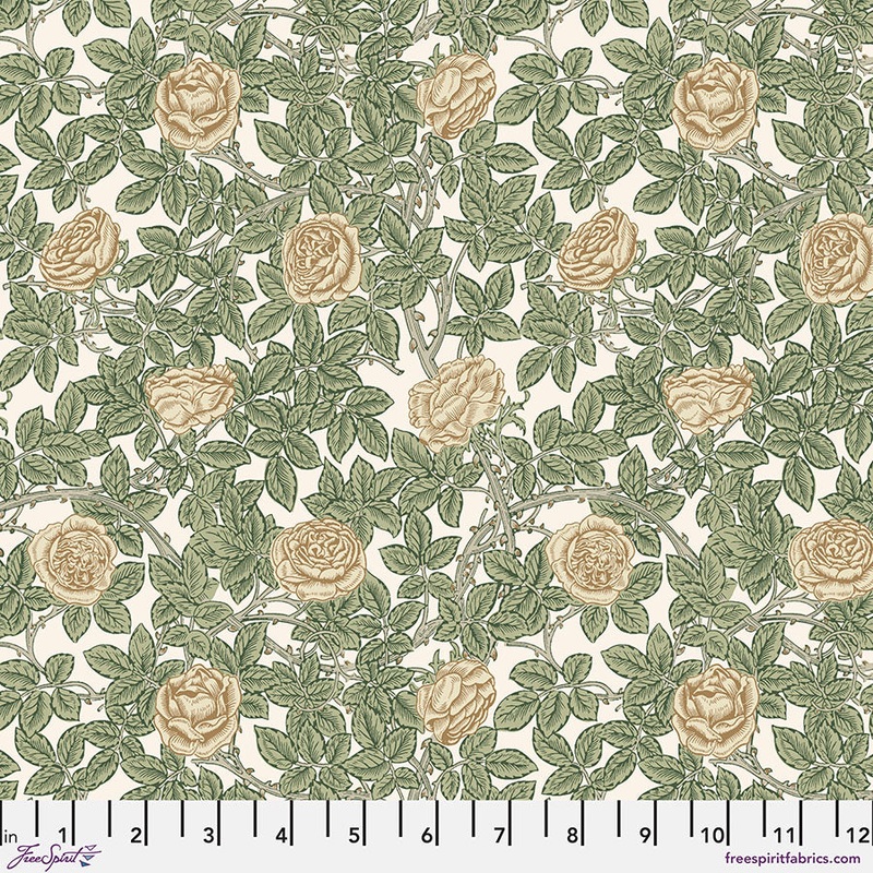 Rambling Rose Leafy-Fat Quarter 18"x22" & Half Yard 18"x44" & Full yard 36"x44"