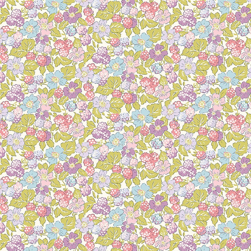 Raspberry Forage-Fat Quarter 18"x22" & Half Yard 18"x44" & Full yard 36"x44"