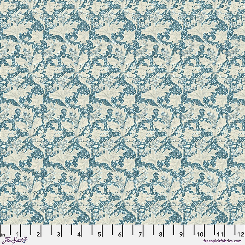 Small Wallflower-blue-Fat Quarter 18"x22" & Half Yard 18"x44" & Full yard 36"x44"