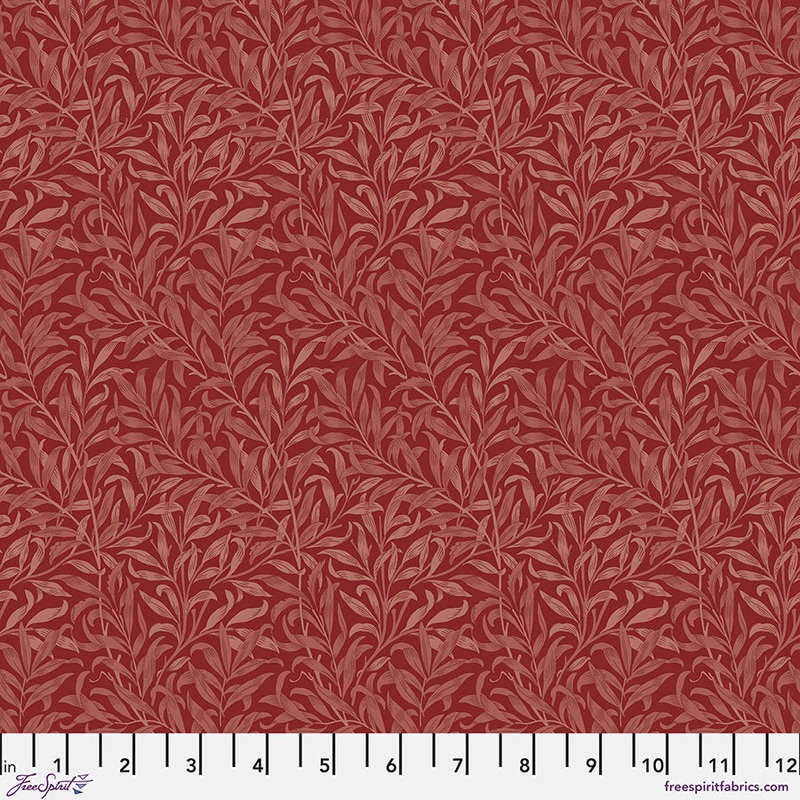 Willow Boughs Red-Fat Quarter 18"x22" & Half Yard 18"x44" & Full yard 36"x44"