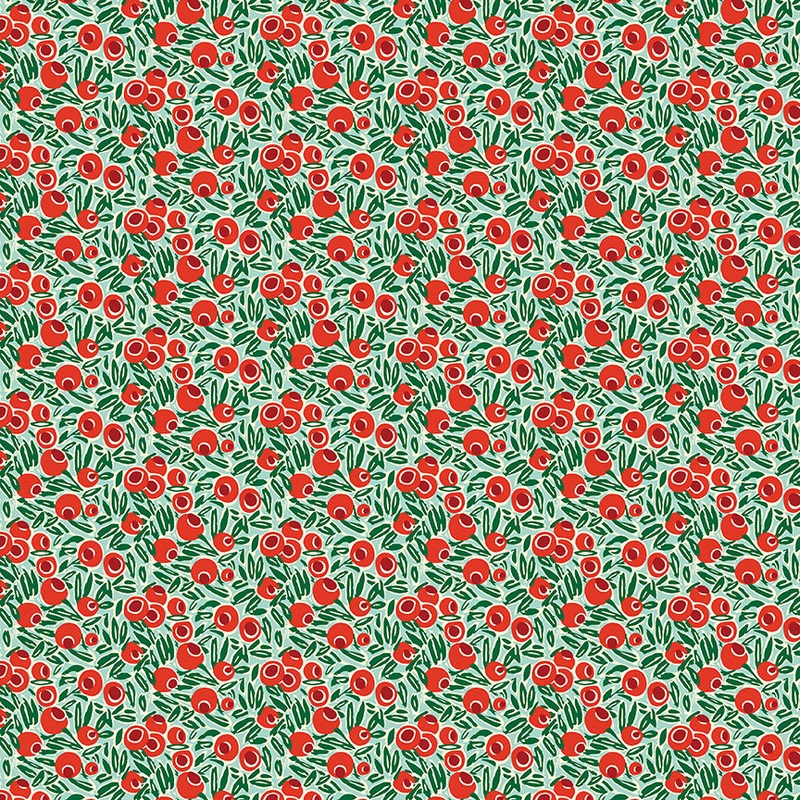 Yew Berries A-Fat Quarter 18"x22" & Half Yard 18"x44" & Full yard 36"x44"