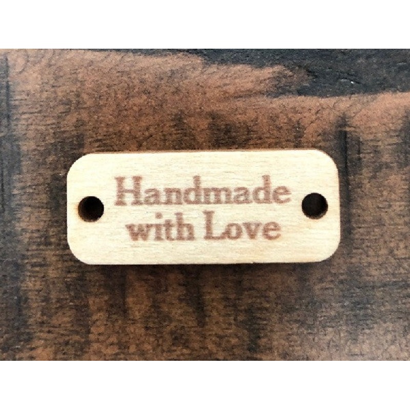 Handmade With Love - wooden tag