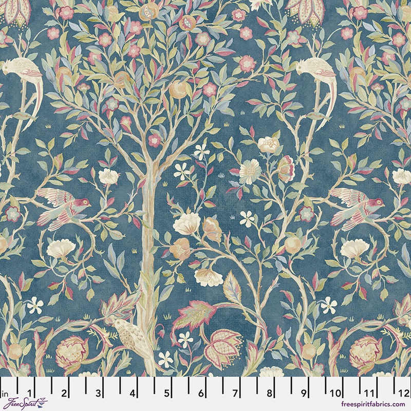 Melsetter Teal-Fat Quarter 18"x22" & Half Yard 18"x44" & Full yard 36"x44"