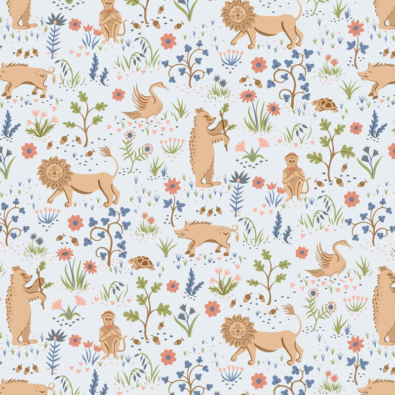 Tudor Fauna B- Woodland pastels