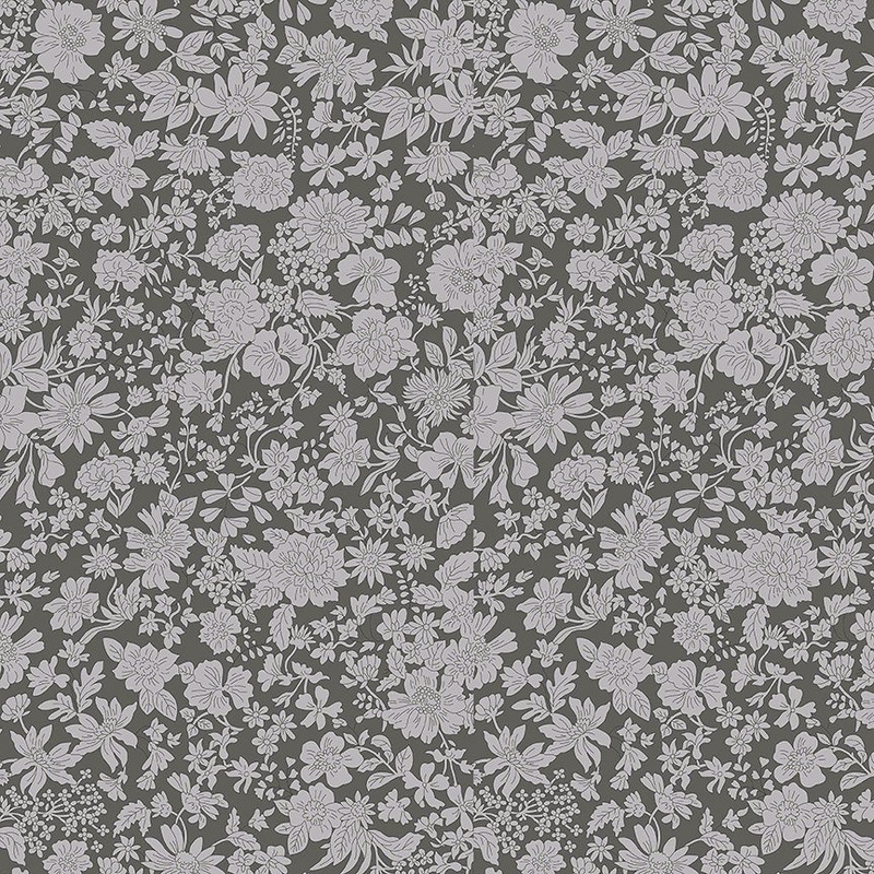 Liberty wide width backing fabric-per half yard- Emily Blossom Charcoal
