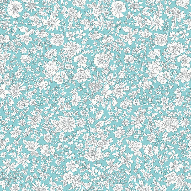 Liberty wide width backing fabric-per half yard- Emily Blossom Mermaid