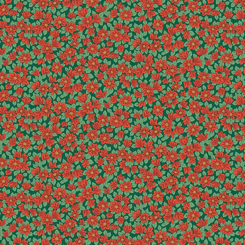 Peaceful Ponsettias A-Half Yard 18"x44" & Full yard 36"x44"