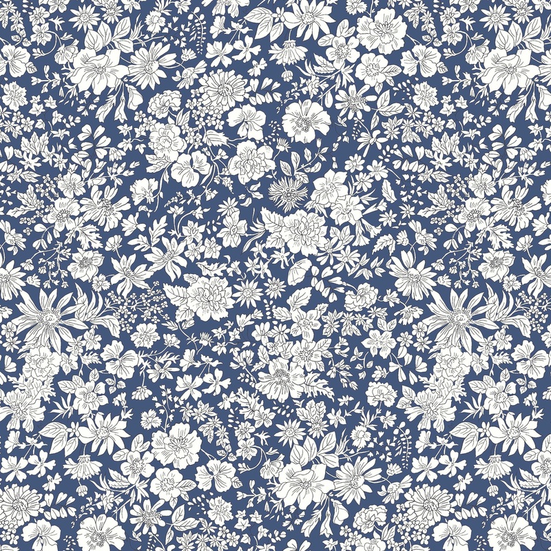 Emily Belle Sapphire-Fat Quarter 18"x22" & Half Yard 18"x44" & Full yard 36"x44"