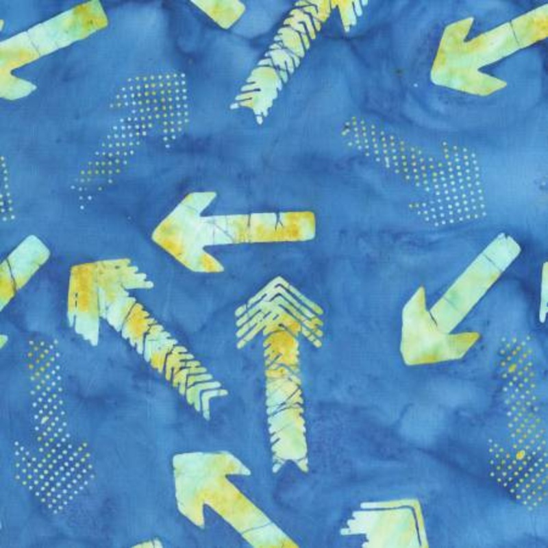 Blue Arrow Quilt Backs Modern 108 Batik (609Q-2) - Sold in UNITS of 1/4 Metre