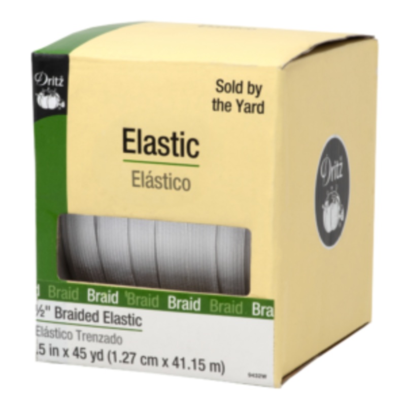 Dritz Braided Elastic - 1/2 White