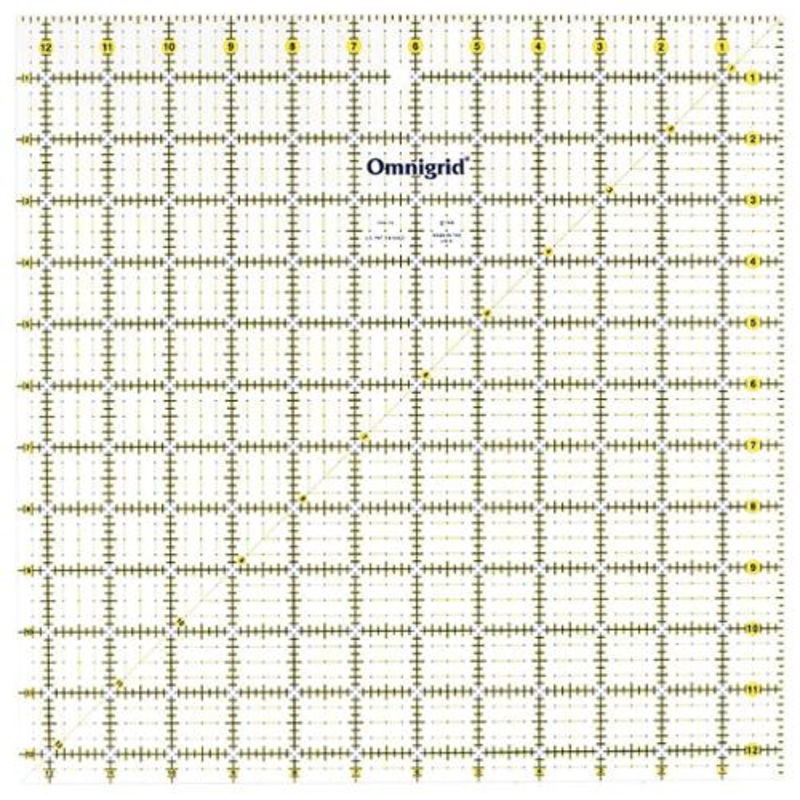 Omnigrid Neon Ruler 12 1/2in x 12 1/2in - Pick Up Only