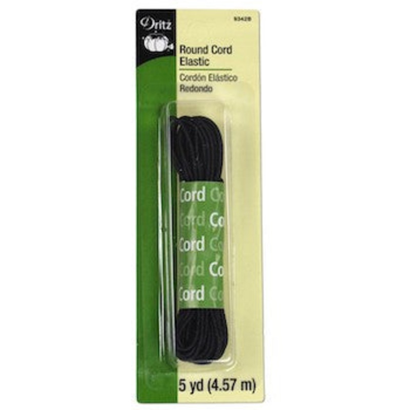 Dritz Round Cord Elastic-Black & White
