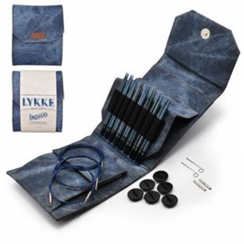 Lykke 5 IC Birchwood Knitting Needle Starter Set - INDIGO