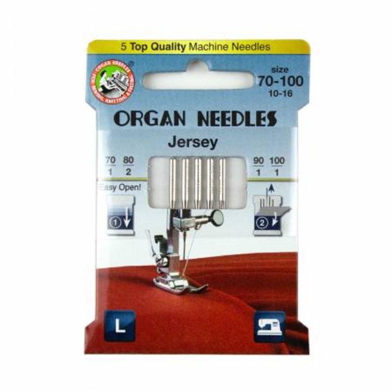 Organ Needles Jersey Assortment (1Ea 70/90/100 - 2ea 80) Eco Pack