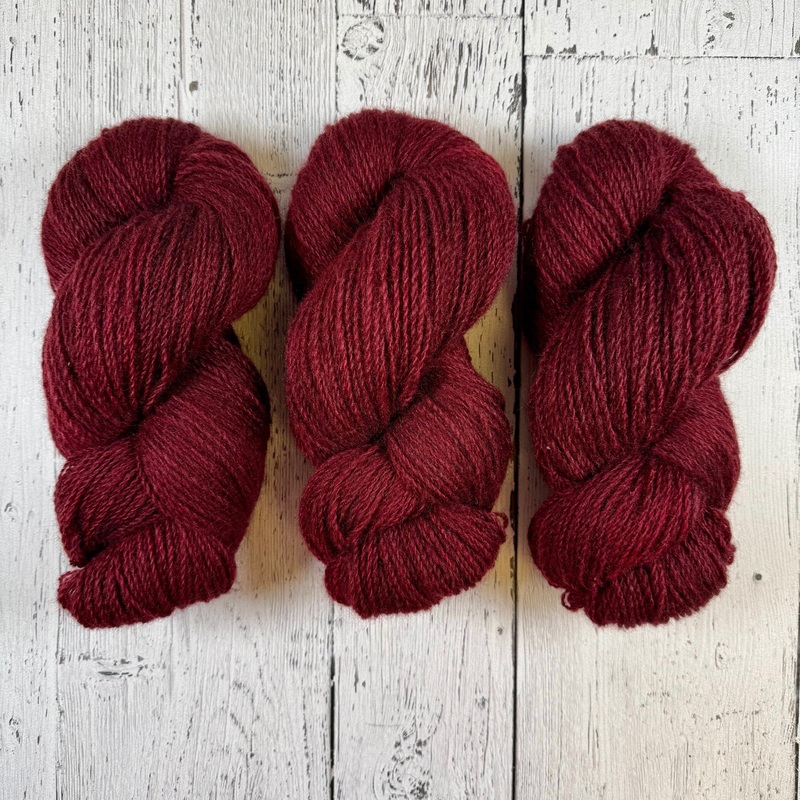 Black Cherry - Heritage Fingering (Batch 7) - Natural Grey - Dyed Stock