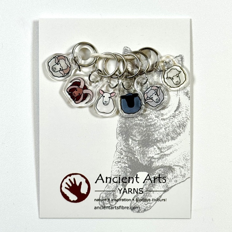 The Sheep of Ancient Arts Stitch Markers Set 6pc