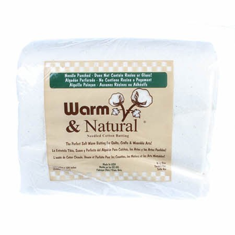 Warm & Natural Cotton Batting - King Size - 120 x 124 Bagged (W2251WN)