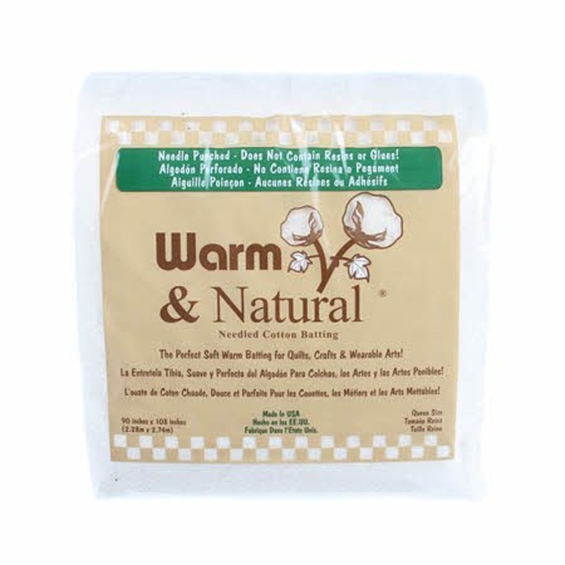 Warm & Natural Queen Size Cotton Batting 90 x 108 Bagged (W2341WN)