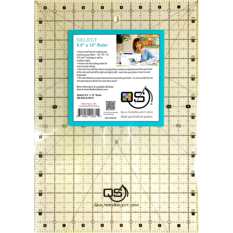 QUILTERS SELECT Non-Slip 8.5X12 Ruler